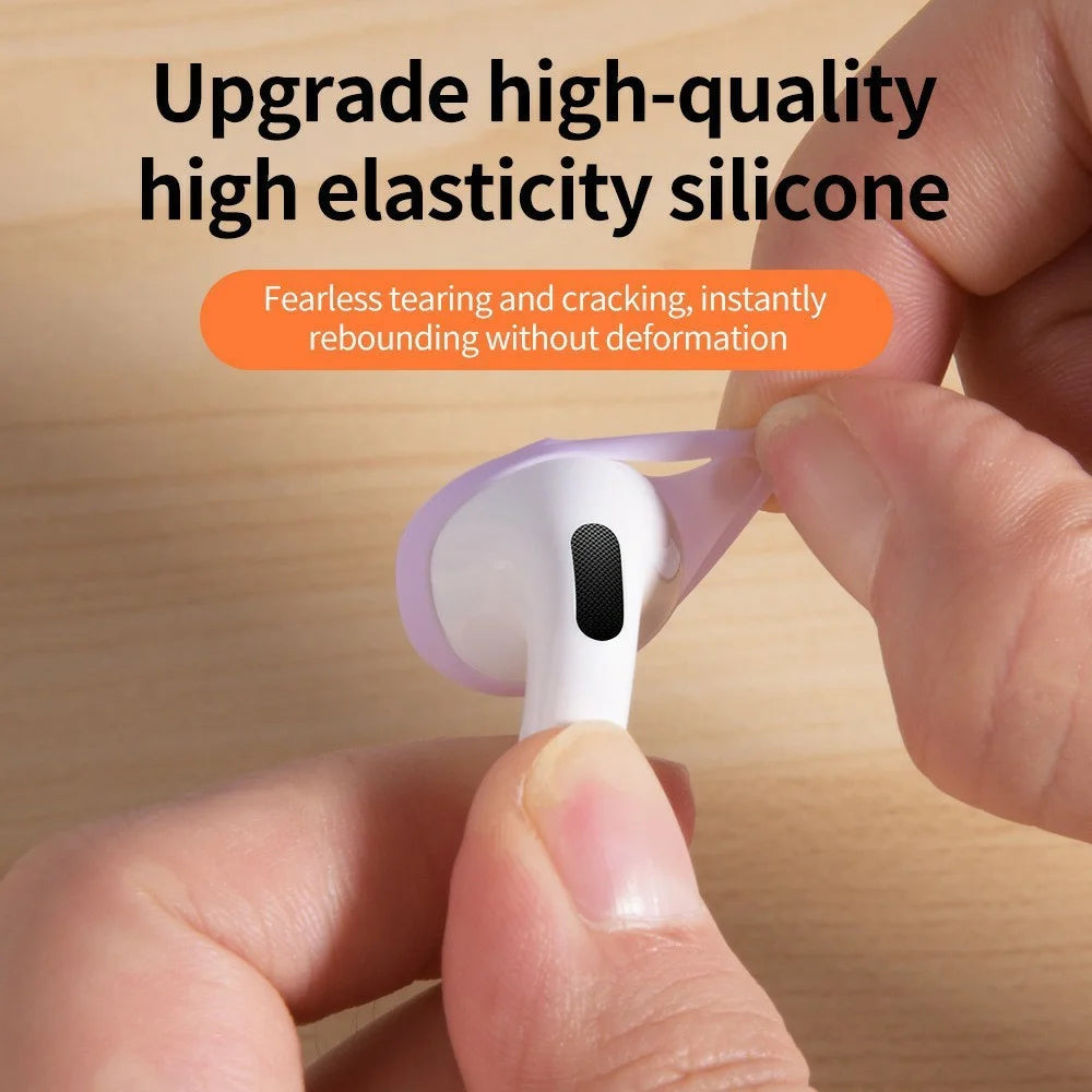 2Pcs Silicone Ear Tips for AirPods 4 Anti-slip Ultra Thin Earbuds Replacement Protective Cover - Lavender Purple - 7
