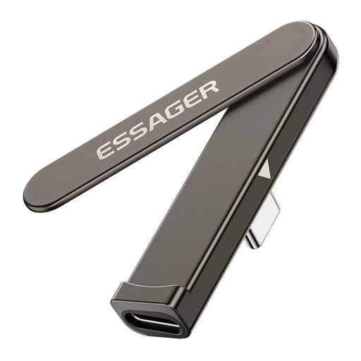 ESSAGER ES-OTG39 2-in-1 OTG Adapter with Stand Type-C Female to Type-C Male 240W Fast Charging Converter for Phone - Tarnish - 1