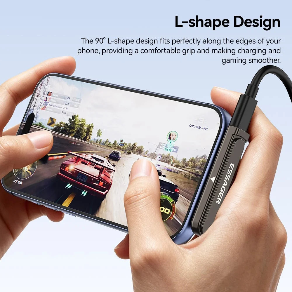 ESSAGER ES-OTG39 2-in-1 OTG Adapter with Stand Type-C Female to Type-C Male 240W Fast Charging Converter for Phone - Tarnish - 5