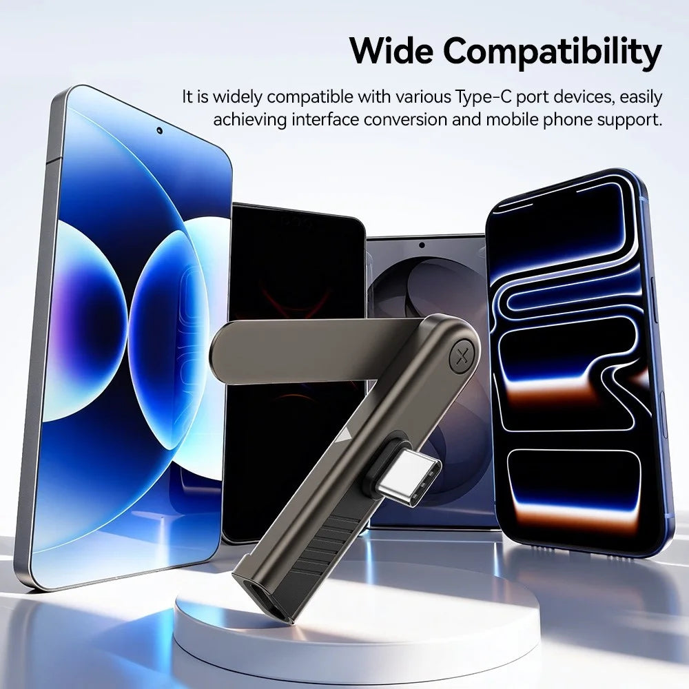 ESSAGER ES-OTG39 2-in-1 OTG Adapter with Stand Type-C Female to Type-C Male 240W Fast Charging Converter for Phone - Tarnish - 7