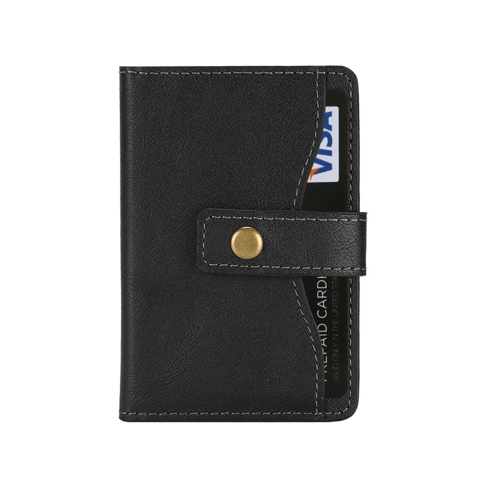 Magnetic Phone Wallet PU Leather Card Holder with Stand Function - Black - 2