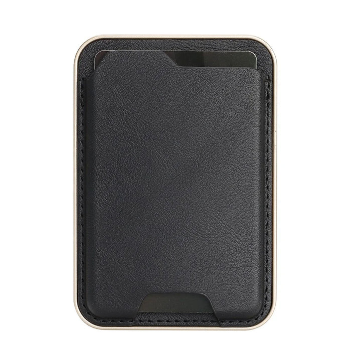 Ultra Thin PU Leather Magnetic Card Wallet Card Holder Compatible with MagSafe Devices - Black - 2