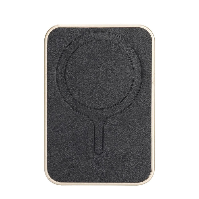 Ultra Thin PU Leather Magnetic Card Wallet Card Holder Compatible with MagSafe Devices - Black - 3