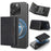 Magnetic Card Holder Tri-Fold PU Leather Wallet Stand Compatible with MagSafe - Black - 1