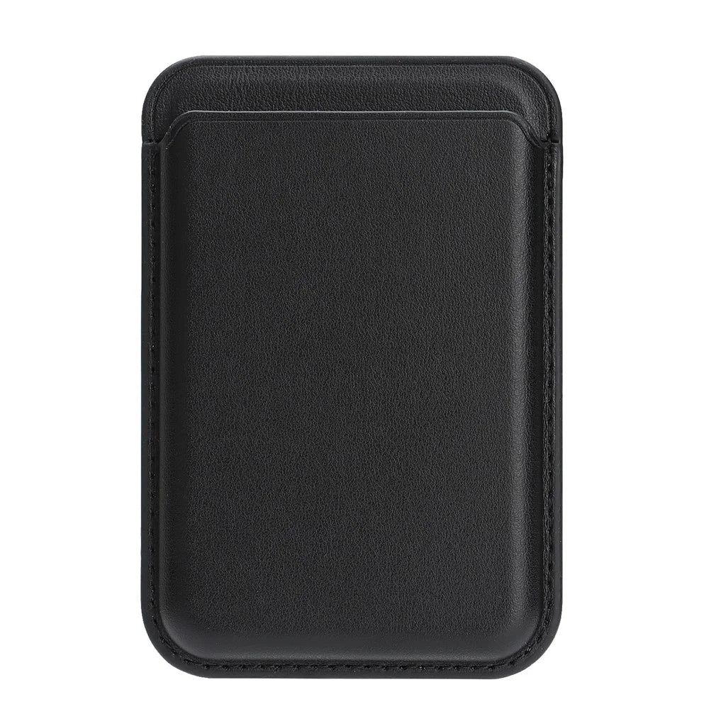 Slim Magnetic Card Holder for iPhone 17 / 16 / 15 / 14 / 13 / 12 Series PU Leather Phone Wallet - Black - 2