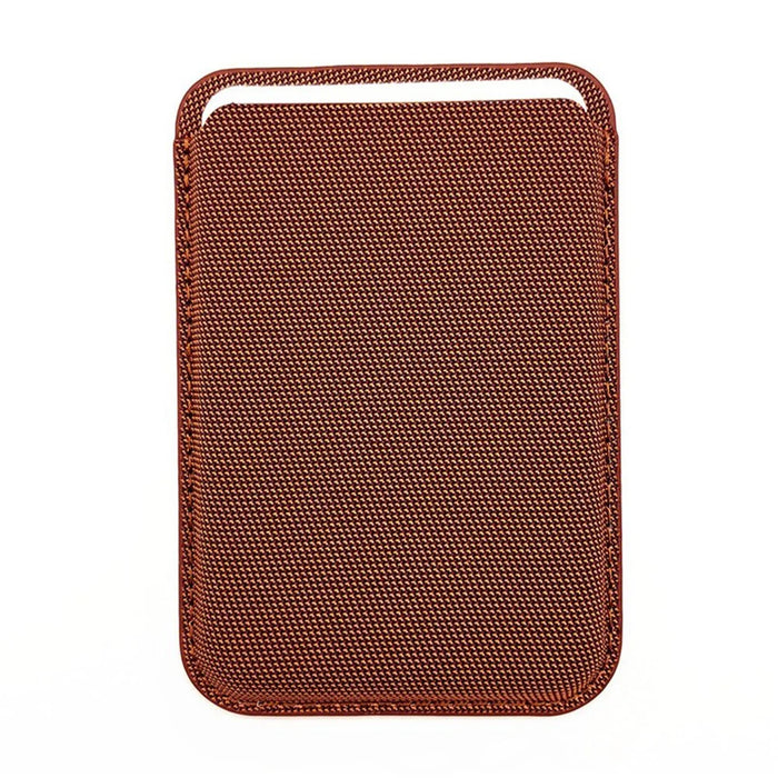 Magnetic Card Holder for iPhone 17 Series and Later Ultra Slim Tech Fabric Cell Phone Card Case - Brown - 1