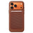 Magnetic Card Holder for iPhone 17 Series and Later Ultra Slim Tech Fabric Cell Phone Card Case - Brown - 2