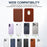 Magnetic Card Holder for iPhone 17 Series and Later Ultra Slim Tech Fabric Cell Phone Card Case - Brown - 5