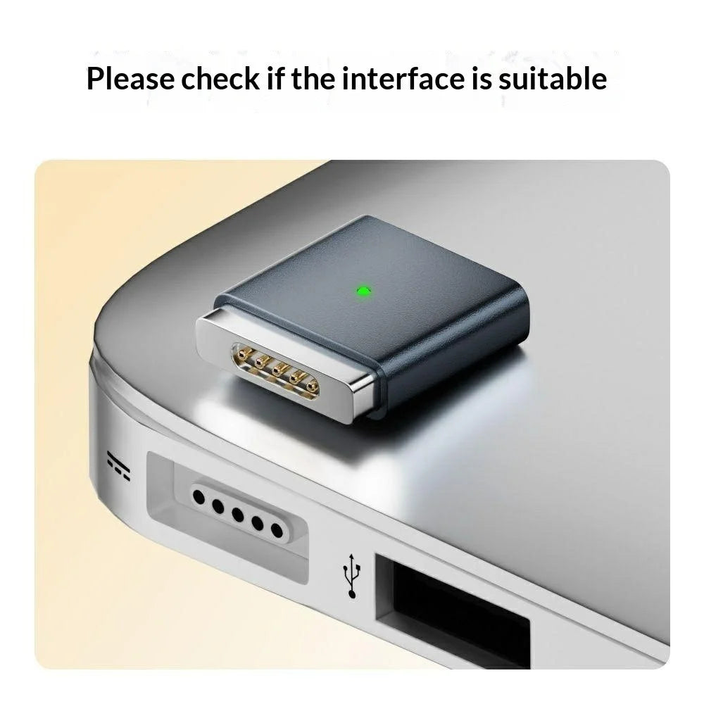 AP2-100T Type-C Female to Compatible with MagSafe 2 Male Magnetic Charging Adapter 100W PD Fast Charging Converter for MacBook Pro  /  Air (2012-2015) - Black - 4
