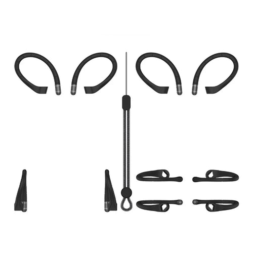 Silicone Ear Hook for Samsung Galaxy Buds3/Buds3 Pro/Buds3 FE Memory Wire Sports Anti-Lost Ear Hanger - Black - 1
