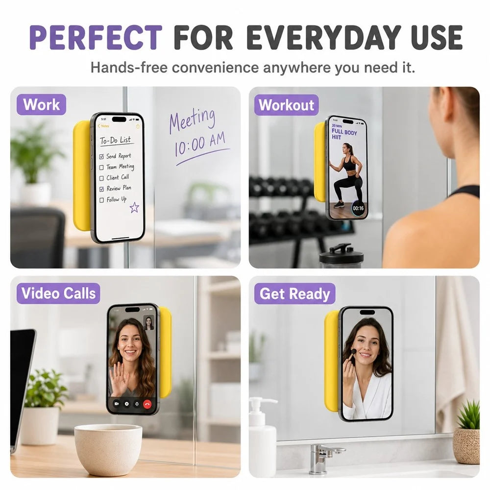 Butterfly Pattern Magnetic Suction Cup Phone Mount Compatible with MagSafe Case Silicone Sticky Grip Holder - Yellow - 7
