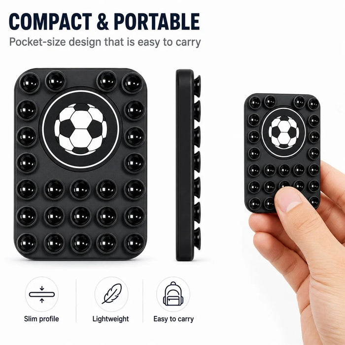 Football Pattern Magnetic Suction Cup Phone Mount Compatible with MagSafe Case Silicone Sticky Grip Holder - Black - 6