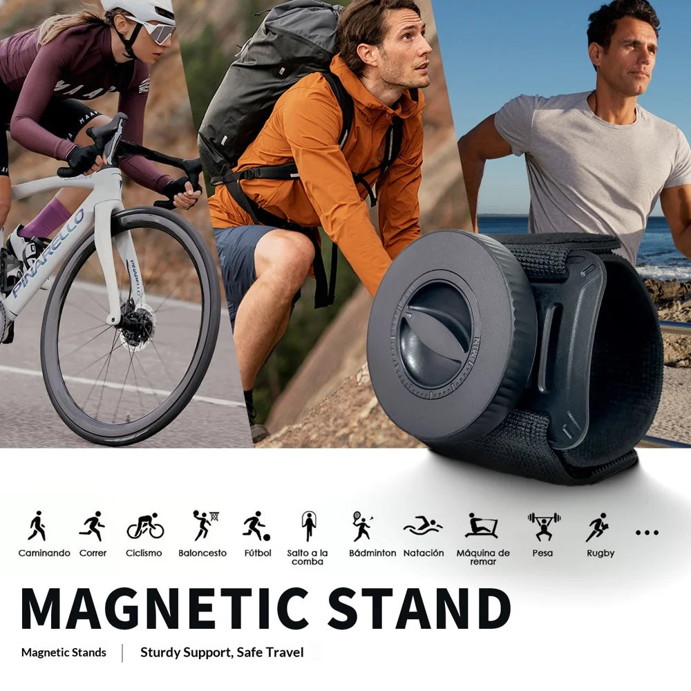 Magnetic Phone Holder Hands Free Sports Wrist Band Cellphone Stand for Outdoor Running Cycling - Wrist Style - 2