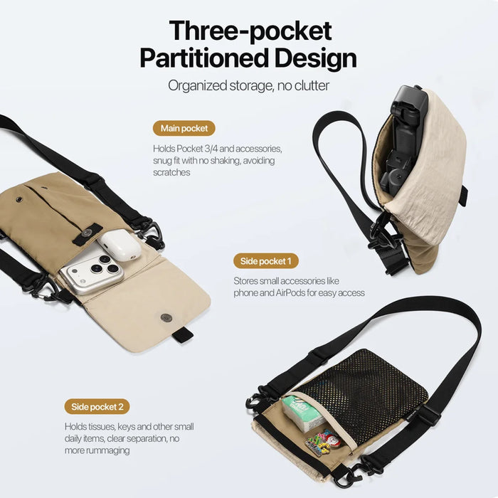 DUX DUCIS Crossbody Bag FLEX Series Nylon Phone Crossbody Bag - Khaki - 7