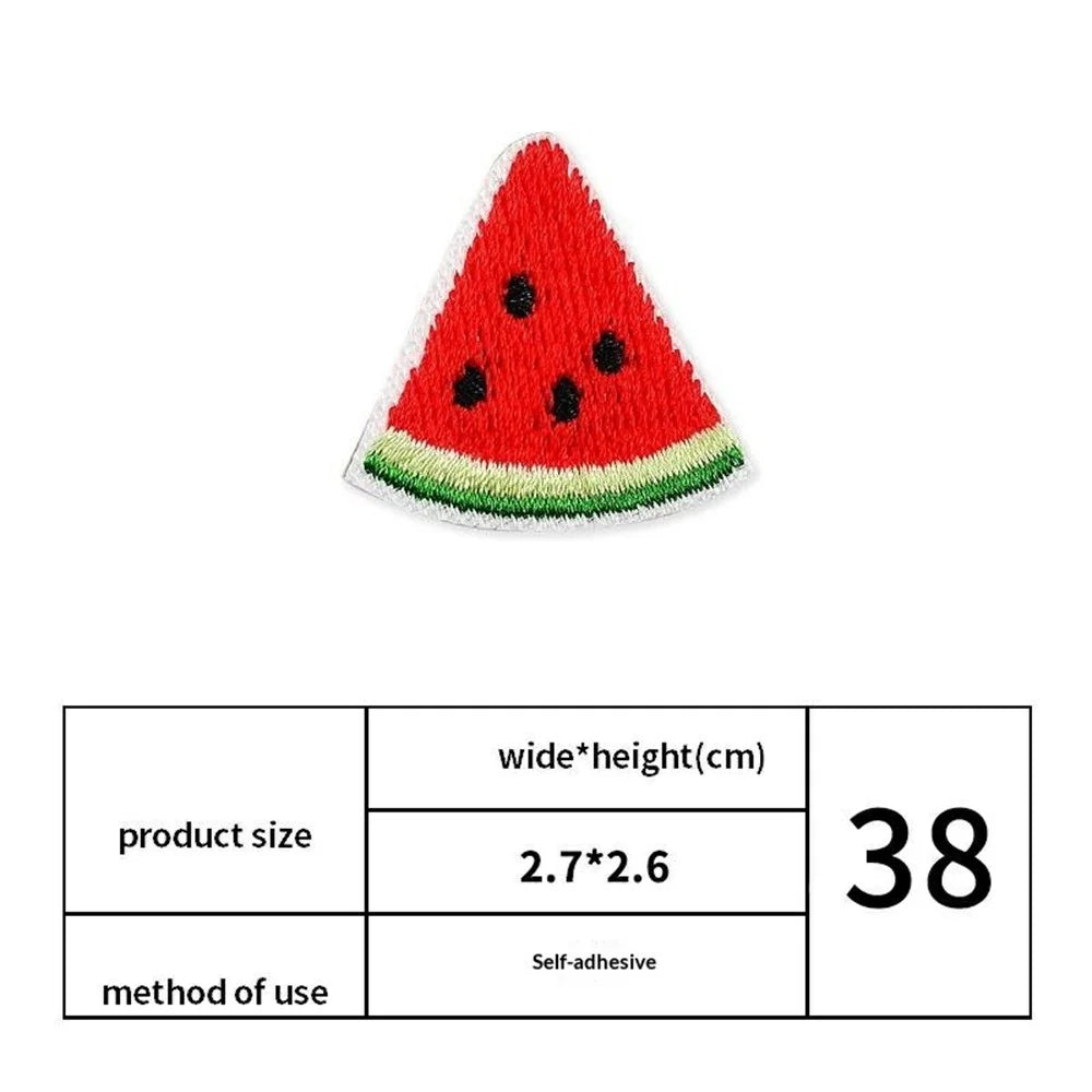 9Pcs Fruit Embroidered Patches Self-adhesive Cartoon Decorative Stickers for Phone Case Bag Shoes Jeans DIY Accessories - 2