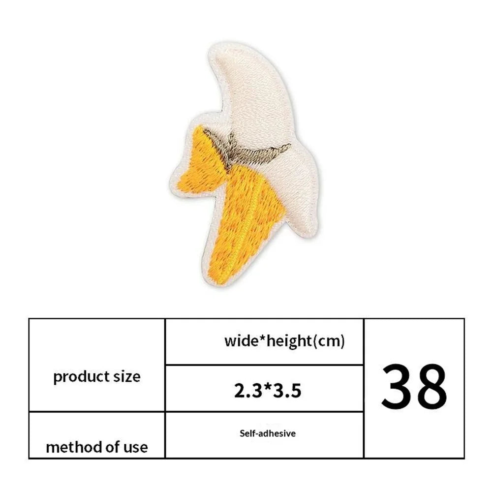 9Pcs Fruit Embroidered Patches Self-adhesive Cartoon Decorative Stickers for Phone Case Bag Shoes Jeans DIY Accessories - 5