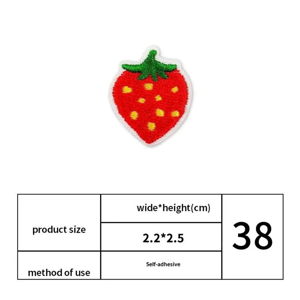 9Pcs Fruit Embroidered Patches Self-adhesive Cartoon Decorative Stickers for Phone Case Bag Shoes Jeans DIY Accessories - 6