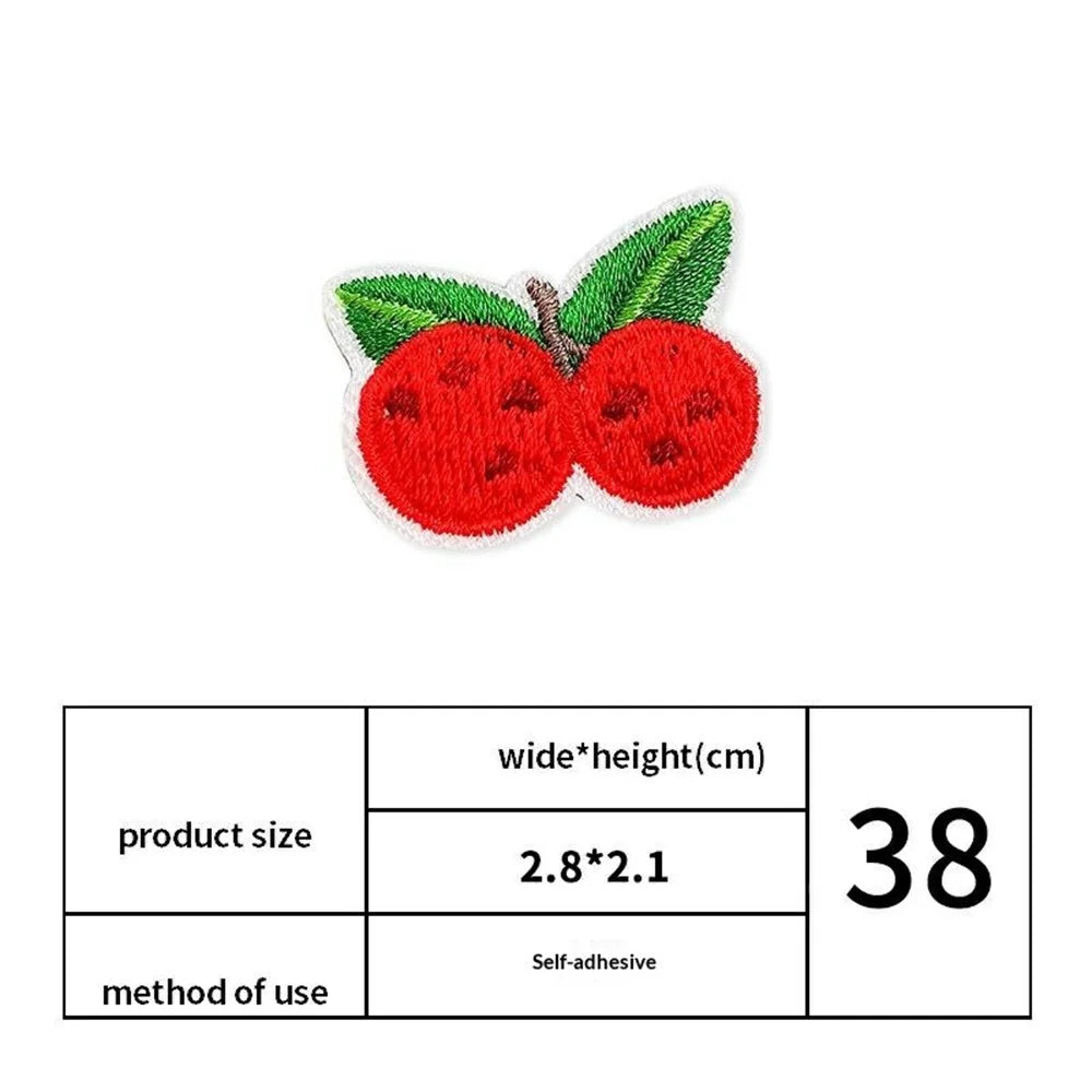 9Pcs Fruit Embroidered Patches Self-adhesive Cartoon Decorative Stickers for Phone Case Bag Shoes Jeans DIY Accessories - 7
