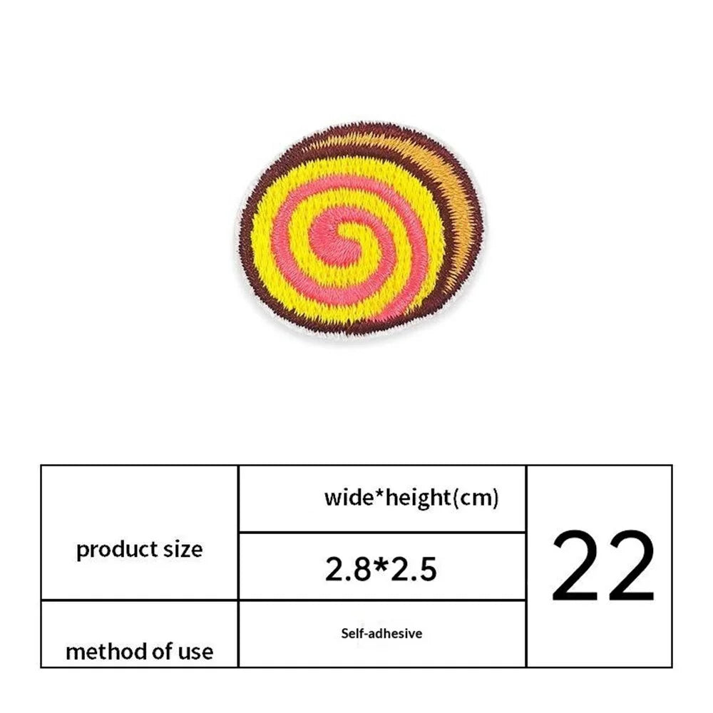 9Pcs Sweet Food Embroidered Patches Self-Adhesive Fabric Stickers Cake Donut for Clothing Bags DIY Accessories - 2
