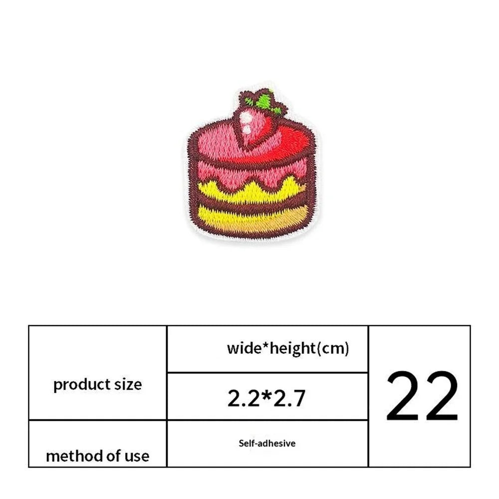 9Pcs Sweet Food Embroidered Patches Self-Adhesive Fabric Stickers Cake Donut for Clothing Bags DIY Accessories - 5