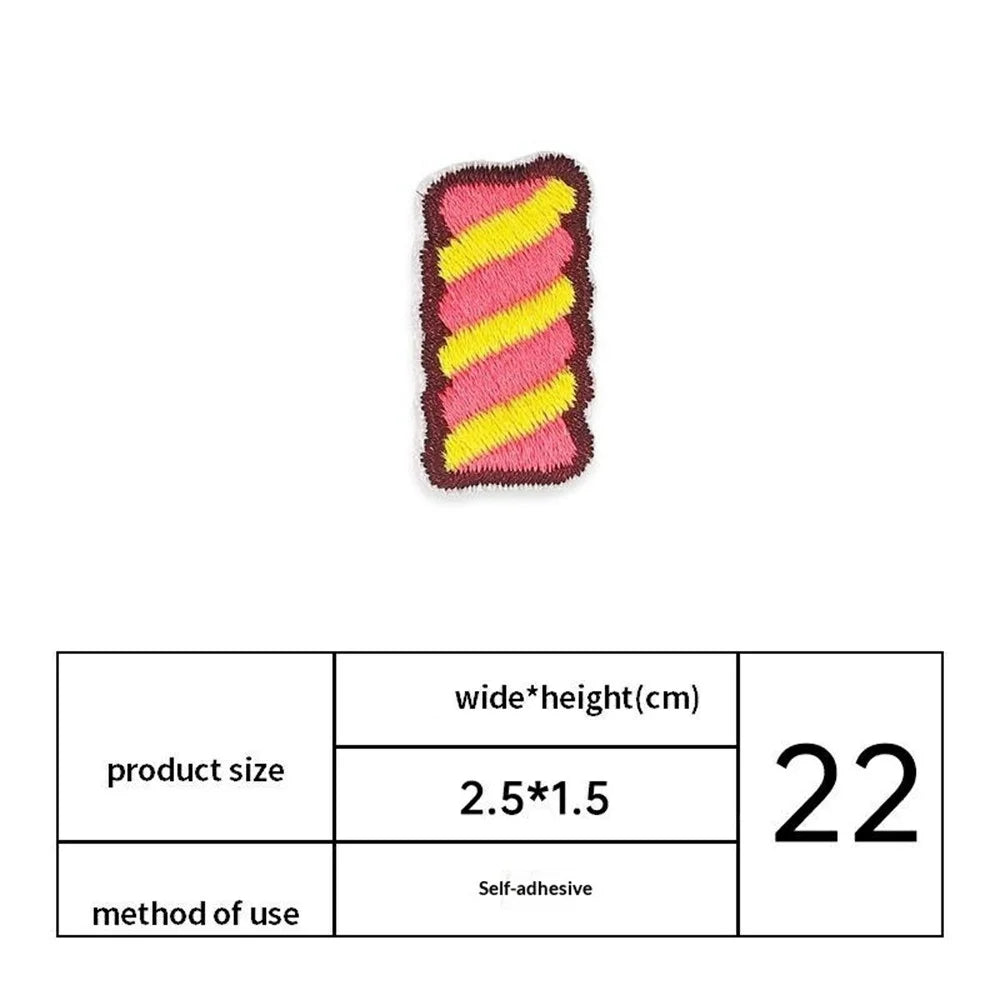 9Pcs Sweet Food Embroidered Patches Self-Adhesive Fabric Stickers Cake Donut for Clothing Bags DIY Accessories - 7