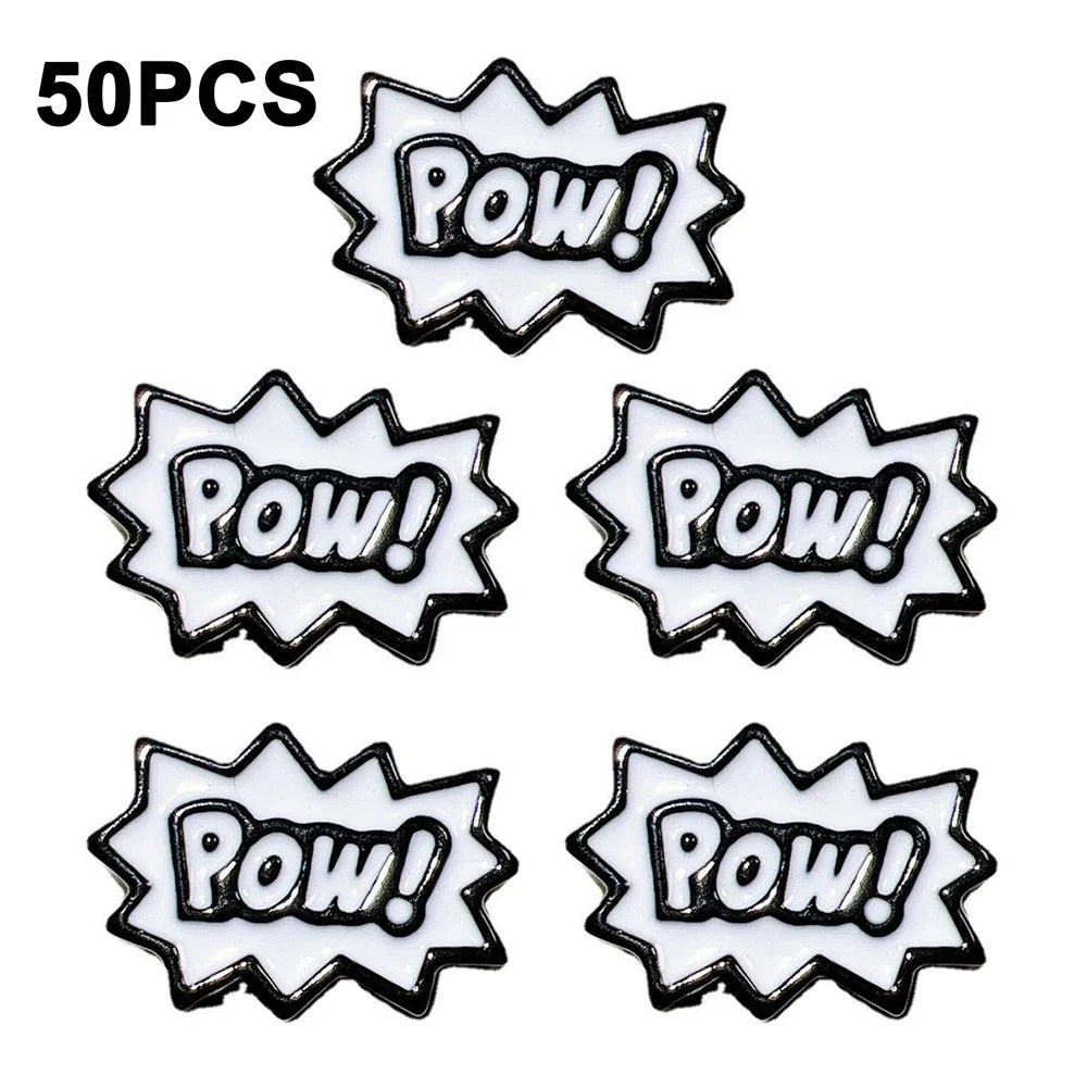50Pcs DIY Resin Decorative Stickers Letter Word Charms for Phone Case Cup Hair Accessories (without Glue or Double-sided Tape) - Pow - 1