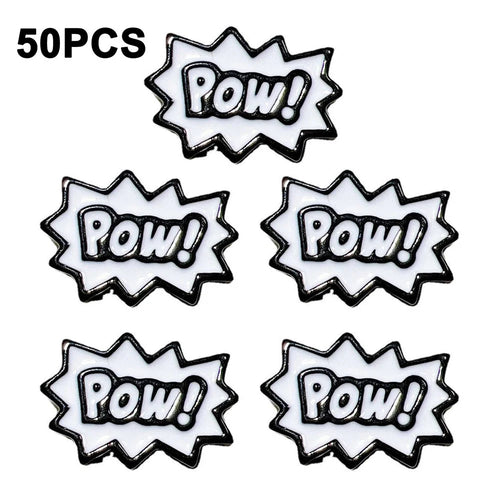 50Pcs DIY Resin Decorative Stickers Letter Word Charms for Phone Case Cup Hair Accessories (without Glue or Double-sided Tape) - Pow - 1
