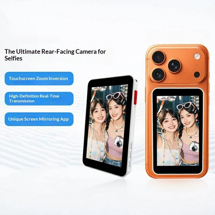 VQVP Magnetic Selfie Monitor Wireless Phone Rear Camera Selfie Screen for Vlog Live Streaming - Black - 2