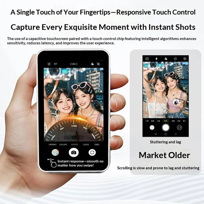 VQVP Magnetic Selfie Monitor Wireless Phone Rear Camera Selfie Screen for Vlog Live Streaming - Black - 4