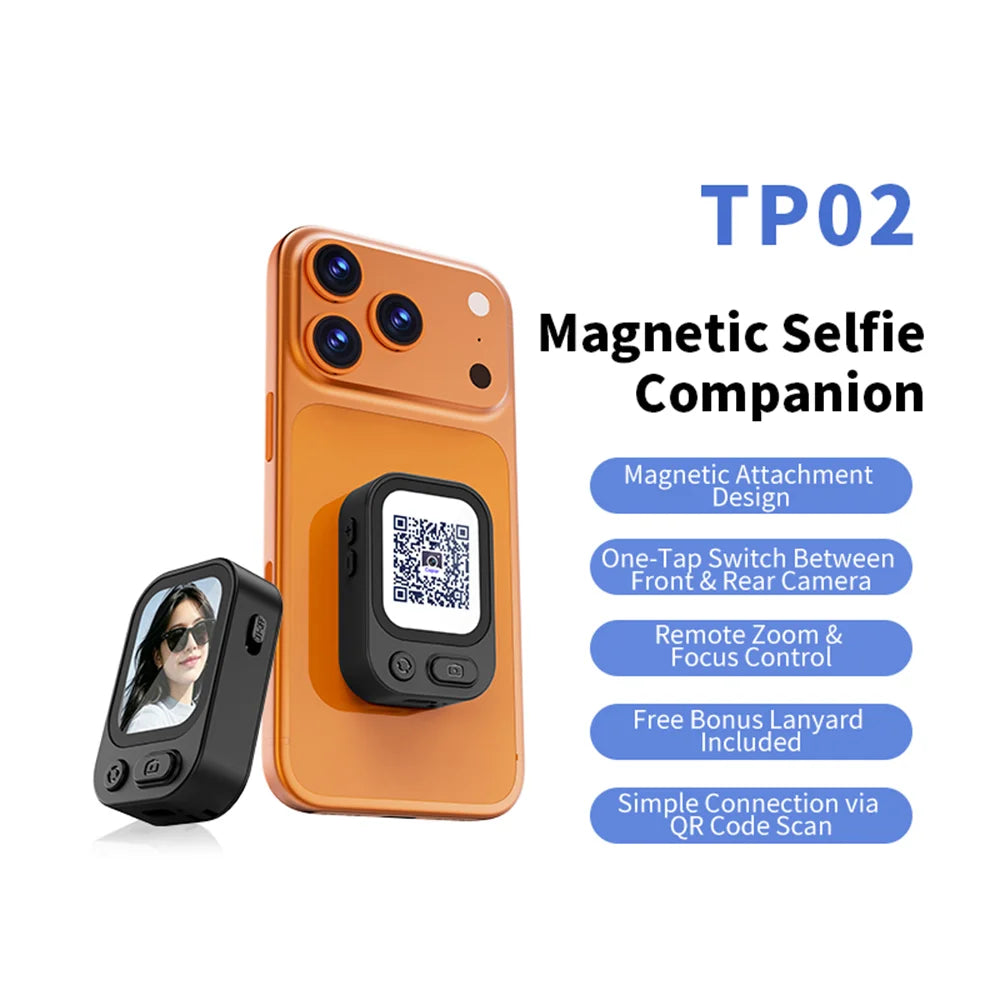 TP02 Magnetic Rear Selfie Display Phone Screen Mirroring Device for Outdoor Vlog Photography - Black - 2