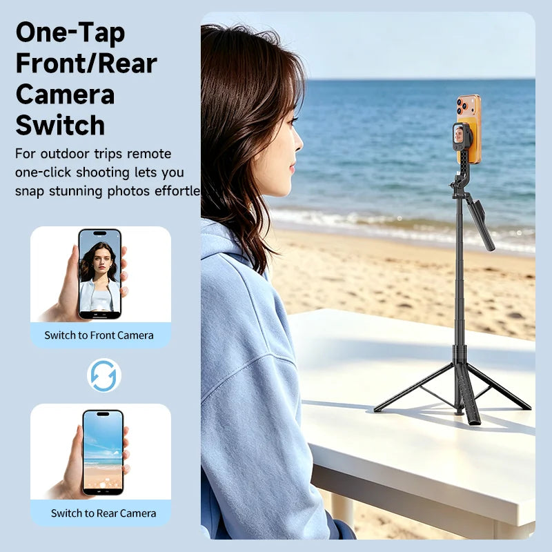 TP02 Magnetic Rear Selfie Display Phone Screen Mirroring Device for Outdoor Vlog Photography - Black - 7