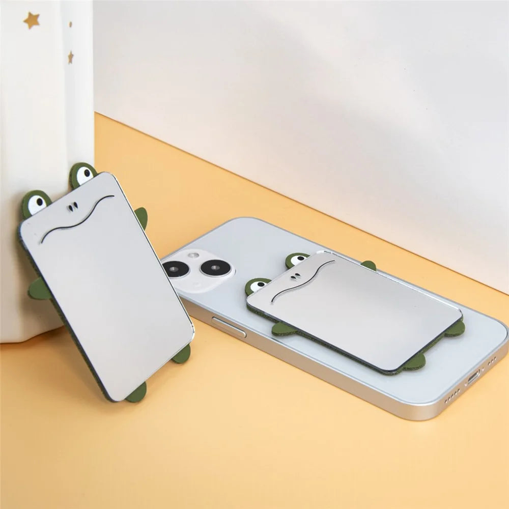 Cute Cartoon Animal Traceless Adhesive Portable Mirror on Cell Phone for Makeup - Pig - 5