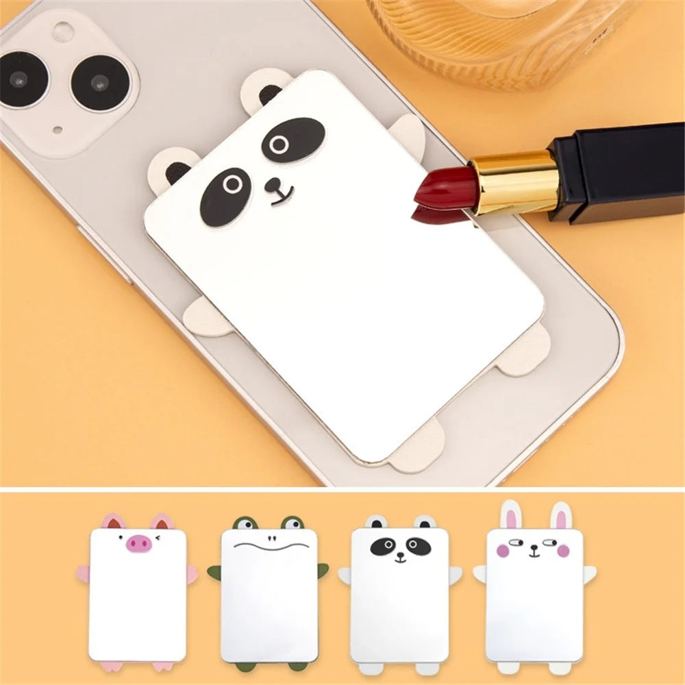 Cute Cartoon Animal Traceless Adhesive Portable Mirror on Cell Phone for Makeup - Pig - 6
