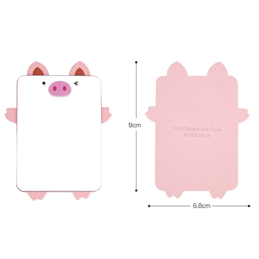 Cute Cartoon Animal Traceless Adhesive Portable Mirror on Cell Phone for Makeup - Pig - 7