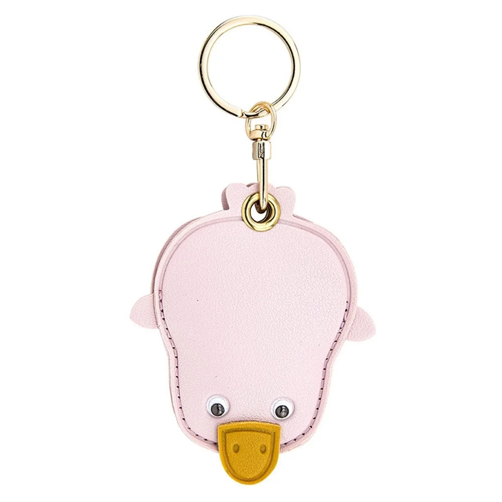 BMCS LIFE Cute Access Card PU Leather Protective Cover Keychain Car Key Ring Bag Pendant - Duck - 1