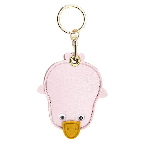 BMCS LIFE Cute Access Card PU Leather Protective Cover Keychain Car Key Ring Bag Pendant - Duck - 1