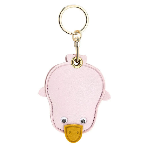 BMCS LIFE Cute Access Card PU Leather Protective Cover Keychain Car Key Ring Bag Pendant - Duck - 1