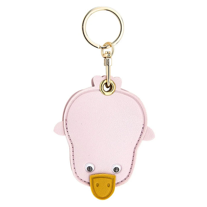 BMCS LIFE Cute Access Card PU Leather Protective Cover Keychain Car Key Ring Bag Pendant - Duck - 1
