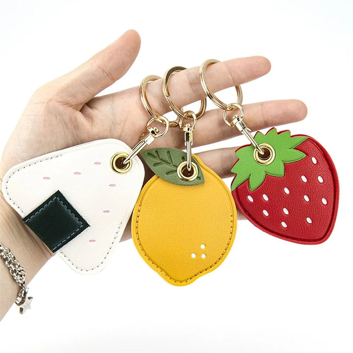 BMCS LIFE Cute Access Card PU Leather Protective Cover Keychain Car Key Ring Bag Pendant - Duck - 4