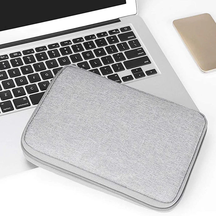 BUBM DISXS-MYB Small Size Double Layer Data Cable U-Disk Power Bank Carrying Pouch Digital Accessories Storage Bag - Black - 6