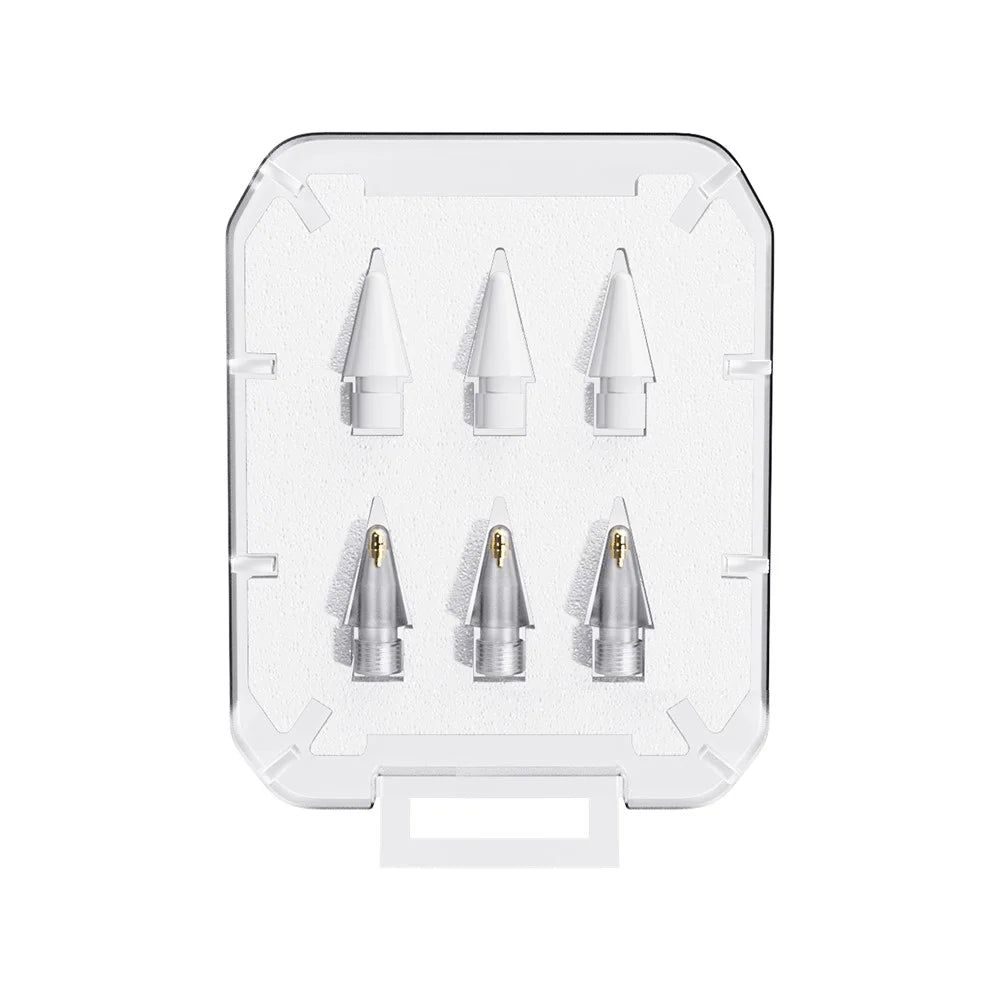 ESSAGER 3Pcs POM + 3Pcs PC Capacitive Pen Tip Set Replacement Pencil Tips for Drawing Writing Stylus Fine Nibs - White + Transparent - 1
