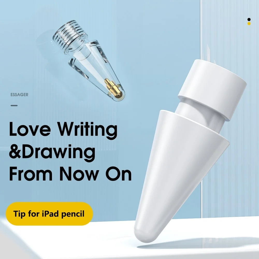 ESSAGER 3Pcs POM + 3Pcs PC Capacitive Pen Tip Set Replacement Pencil Tips for Drawing Writing Stylus Fine Nibs - White + Transparent - 5
