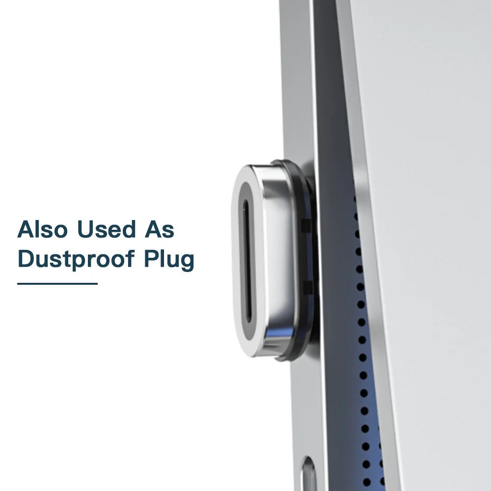 ESSAGER 100W Curved Magnetic Adapter with LED Indicator Thunderbolt 3 Magnetic Converter Support 20Gbps Transmission, 4K / 60Hz for Cellphones, Tablets, Laptops - 7