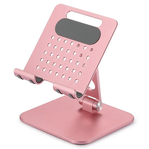 P54 Adjustable Folding Mobile Phone Stand Tablet Riser Heat Dissipation Cooling Bracket Holder - Rose Gold - 1