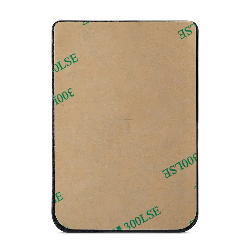 MUXMA MX112 Adhesive Phone Card Holder Ring Stand RFID Blocking Cowhide Texture Leather Card Pocket - Black - 7