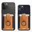 MUXMA MX116 Phone Card Holder RFID Blocking Ring Card Holder Sleeve Stick-On Pull up 8 Card Holder - Brown - 2