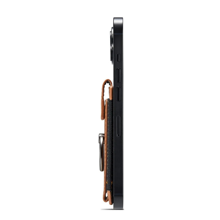 MUXMA MX116 Phone Card Holder RFID Blocking Ring Card Holder Sleeve Stick-On Pull up 8 Card Holder - Brown - 5
