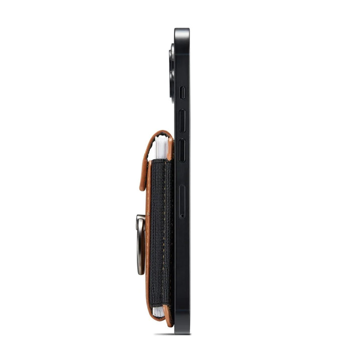 MUXMA MX116 Phone Card Holder RFID Blocking Ring Card Holder Sleeve Stick-On Pull up 8 Card Holder - Brown - 6