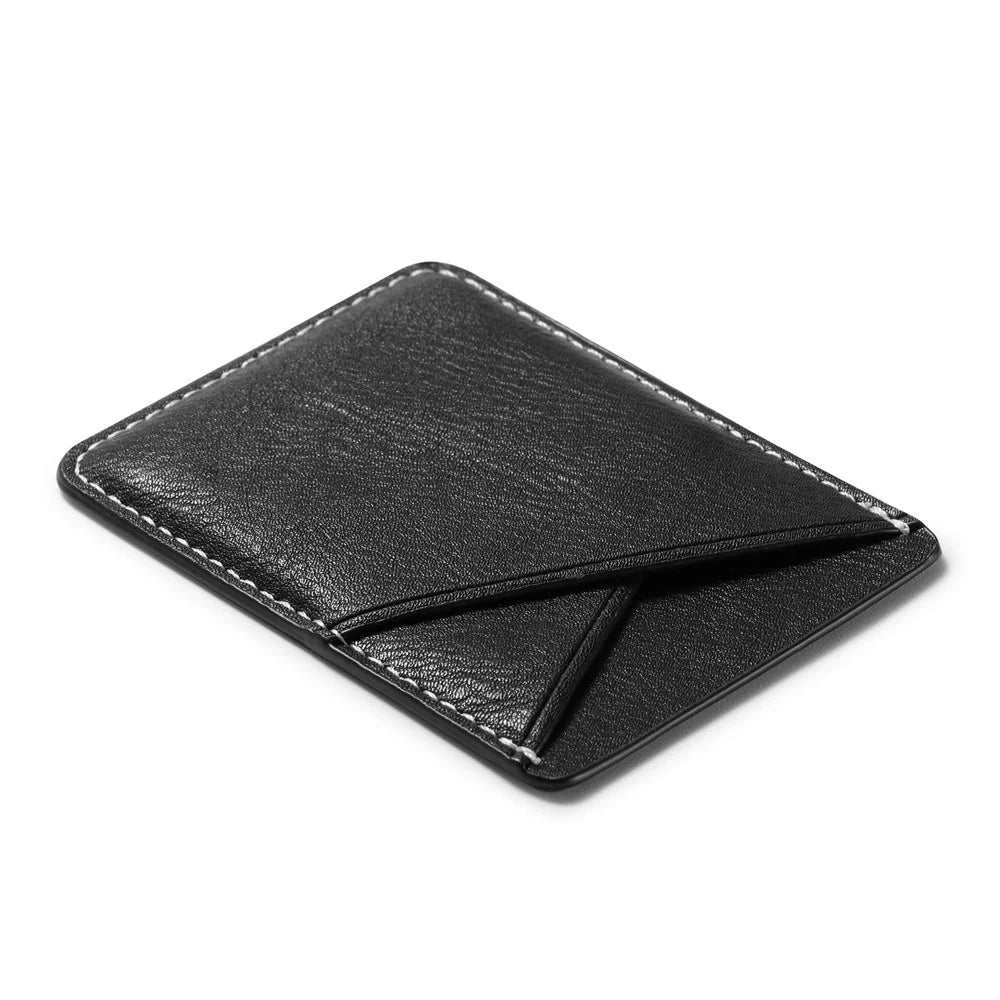 MUXMA MX105 Phone Card Holder Leather Phone Wallet Stick On Card Holder for Back of Phone Card Pouch Pocket - Black - 5