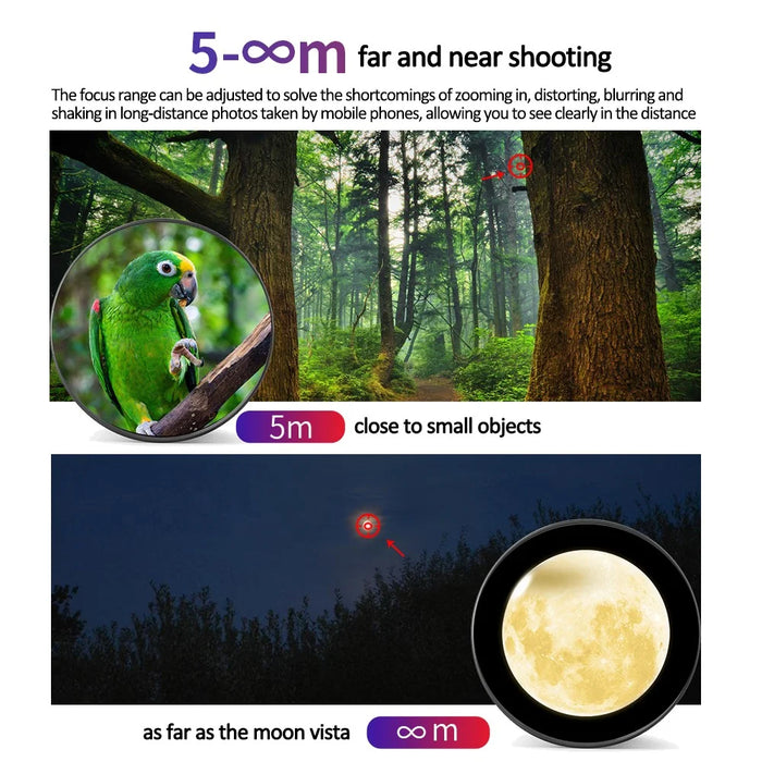 APEXEL 36XJJ020 36X Monocular Telephoto Lens Tripod Stand Set Universal Phone Camera Lens Kit for Bird Watching - 3